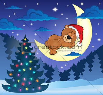 Christmas sleeping bear theme image 1