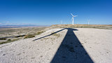 Wind turbines and shadow in plateau