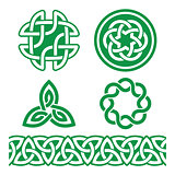 Celtic Irish green patterns and knots - vector, St Patrick's Day