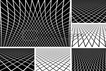 Lines latticed patterns set.
