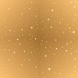 Abstract gold seamless background. Golden starry sky