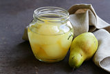 canned yellow pears, natural organic dessert