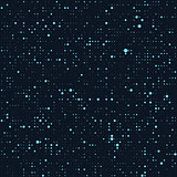 Halftone rounds. Stylized stars in the night sky. Background seamless texture. Vector illustration.