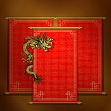 Red scroll with chinese dragon