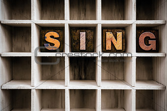 Sing Concept Wooden Letterpress Type in Drawer