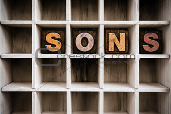Sons Concept Wooden Letterpress Type in Drawer