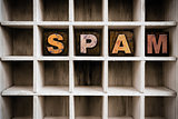 Spam Concept Wooden Letterpress Type in Drawer