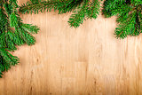 branches on wooden background