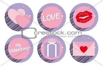 Set of valentine sticker