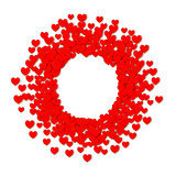 Red hearts round frame