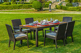 Rattan table and chairs for outdoors