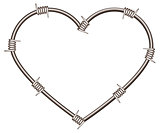 Heart shape of barbed wire