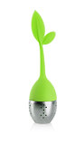 Tea infuser with green leaves