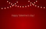 Valentines day background with bright lights