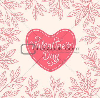 Decorative floral background with heart