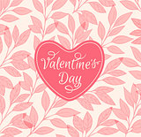 Pink floral background with heart 
