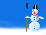 fabulous snowman on the snow