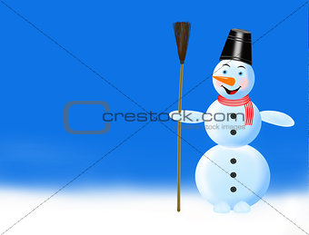 fabulous snowman on the snow