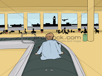 Man on Baggage Carousel