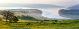 Bakota morning spring panorama (Ukraine)