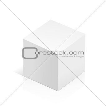 White vector realistic 3D box