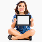 Young girl using a tablet