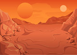 Red Planet Mars in space. Space landscape
