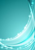 Shiny turquoise abstract waves background