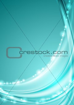 Shiny turquoise abstract waves background