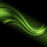 Green iridescent abstract wavy vector background