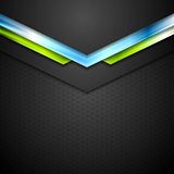Abstract technology background with blue green arrows