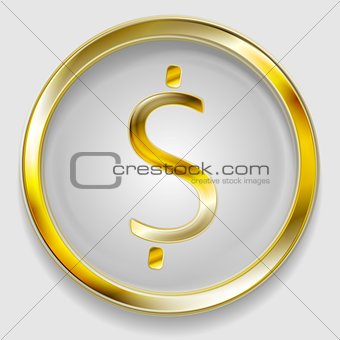 Concept golden dollar symbol logo