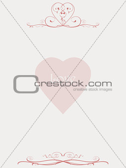 Paper letter with floral patterns and love heart