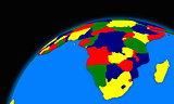 south Africa on planet Earth political map