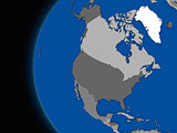 north american continent on political Earth