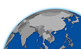 southeast Asia on globe political map