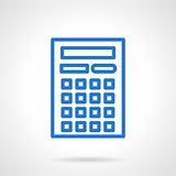 Calculator vector icon blue simple line style