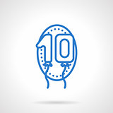 Anniversary balloons vector icon blue line style