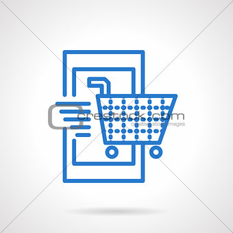Mobile store vector icon simple line style