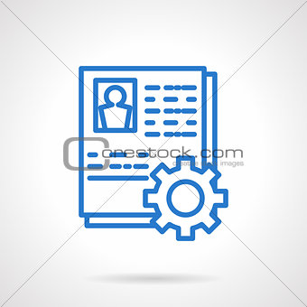 Staff management abstract blue line vector icon