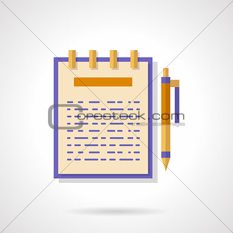 Articles creating flat color vector icon
