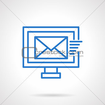Mailing sign blue line vector icon