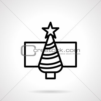 Christmas tree black simple line vector icon