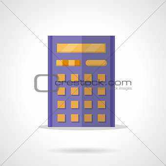 Purple calculator flat color vector icon