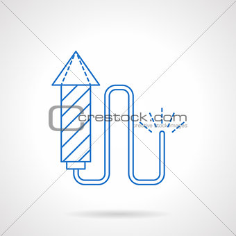 Blue flat line fireworks vector icon