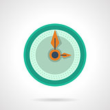 Flat color clock dial vector icon