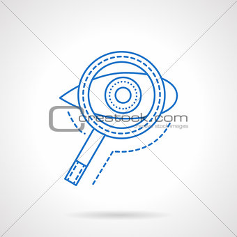 Search blue flat line vector icon