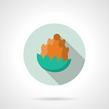 Flat color fir cone round vector icon