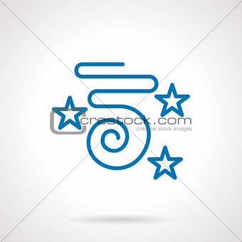 Party streamer blue simple line vector icon
