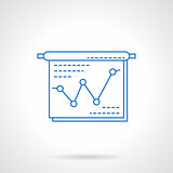 Project presentation blue flat line vector icon